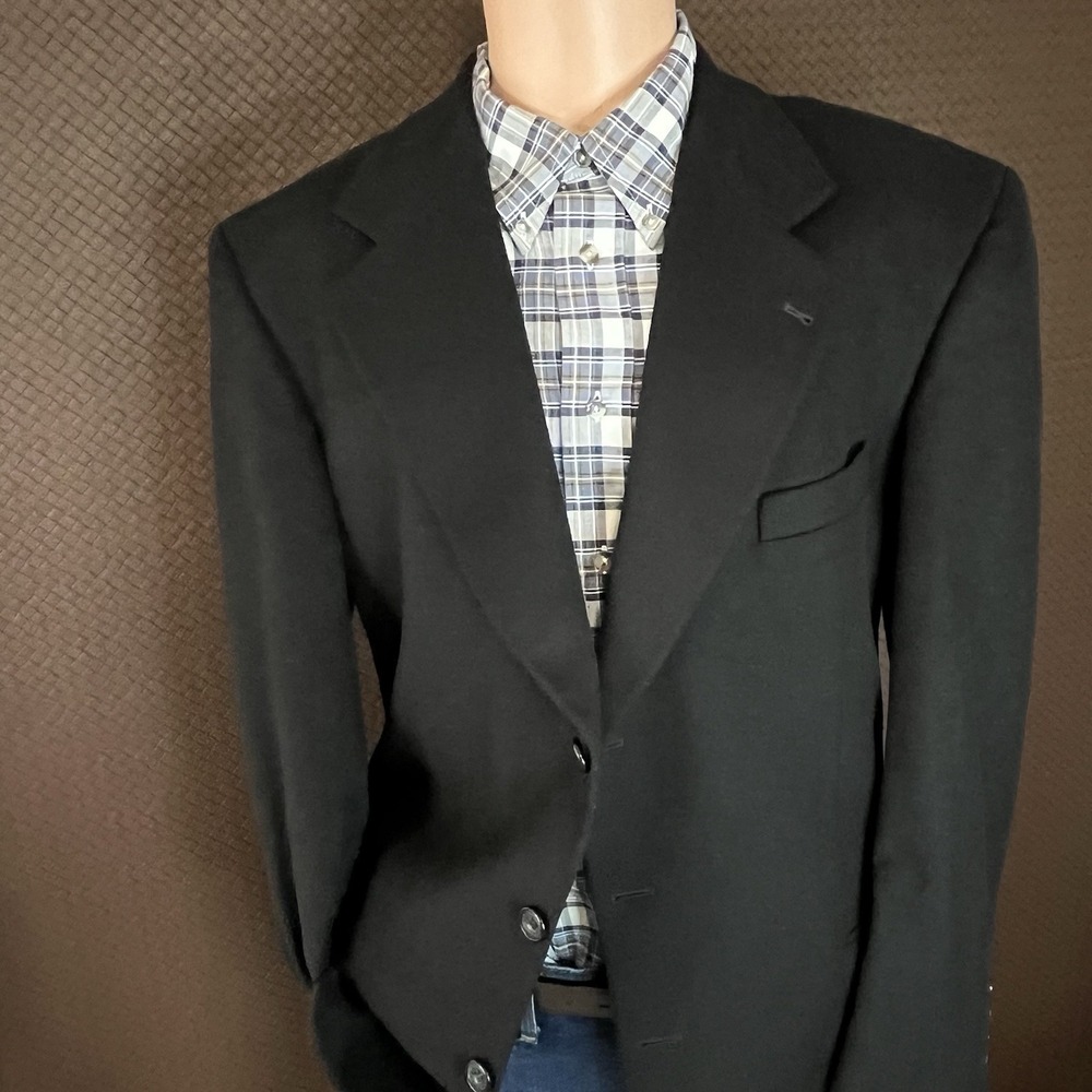 Gianfranco Ruffini Cashmere 44L Sport Coat Jacket Suit 2 Button Black Super Soft